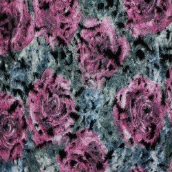 Wool Boucle Fabric Flowers Fuchsia Grey