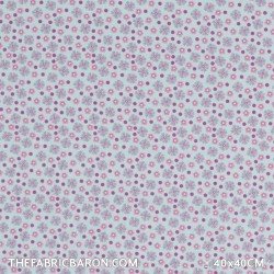 Cotton Printed - Flower With Dot Turquoise