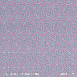 Cotton Printed - Flower On Stem Petrol