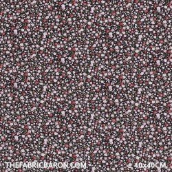 Cotton Printed - Small Rose Black Fuchsia
