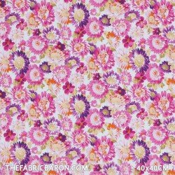 Cotton Printed - Dandelion Flower Fuchsia