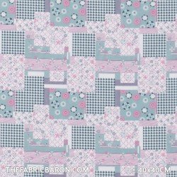 Cotton Printed - Patchwork Petrol