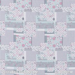 Cotton Printed - Patchwork Turquoise