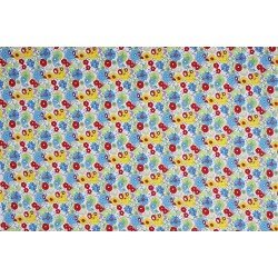 Cotton Printed - Different Flowers White