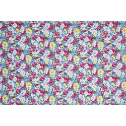 Cotton Printed - Floral Green Fuchsia