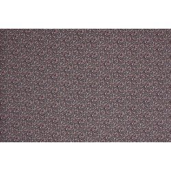 Cotton Printed - Small Rose Black Fuchsia