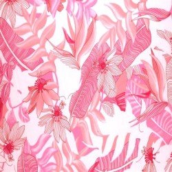 Cotton Pink Flowers & Feathers