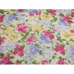 Silk Printed Transparent Flowers - Cyclamen/Green/Yellow