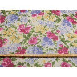 Silk Printed Transparent Flowers - Cyclamen/Green/Yellow