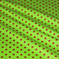 Coated Fabric Cotton Dots Lime Fuchsia 7mm