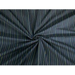 Cotton Twill Striped - Navy/Beige/Green