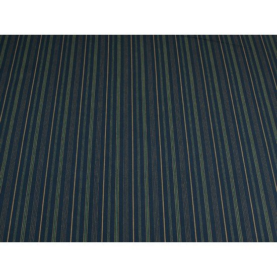 Cotton Twill Striped - Navy/Beige/Green