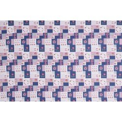 Children's Fabric - Patchwork Roses Blue