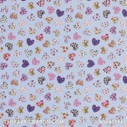 Children's Fabric - Decoration In Heart White Purple
