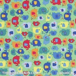 Children's Fabric - Fox Bear Deer Beige