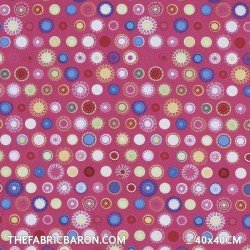 Children's Fabric - Multi Bulbs Red