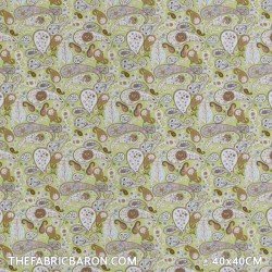 Children's Fabric - Paisley Lime