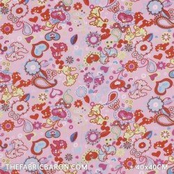 Children's Fabric - Paisley Pink
