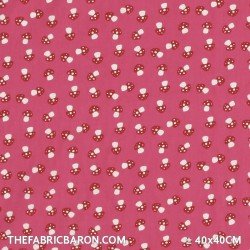 Children's Fabric - Mushroom White Fuchsia Hat