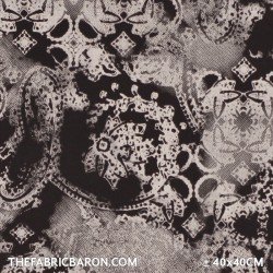 Jersey Printed Smooth - Black Ecru Design