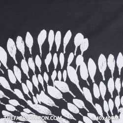 Cotton Satin Fabric - Leaves Abstract