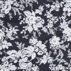 Cotton Satin Fabric - Jungle Black