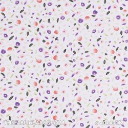 Cotton Satin Fabric - Fireworks Pop White