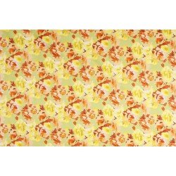 Cotton Satin Fabric - Big Yellow Lime