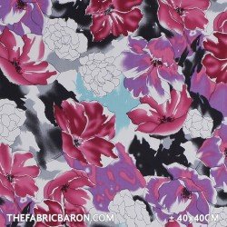 Cotton Satin Fabric - Multi Fuchsia