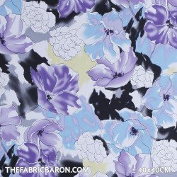 Cotton Satin Fabric - Multi Lilac