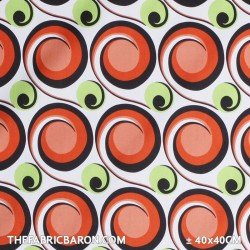 Cotton Satin Fabric - Retro Orange