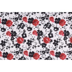 Cotton Satin Fabric - Rose Red