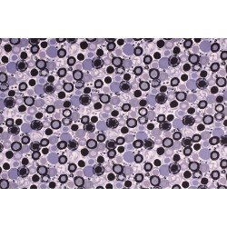 Cotton Satin Fabric - Rounds Grey
