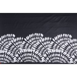Cotton Satin Fabric - Leaves Abstract