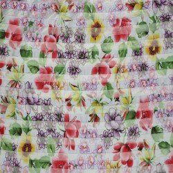 Ruffle Jersey Wildflowers Red Yellow Green