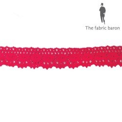 Lace Ribbon Cotton 25mm - Fuchsia