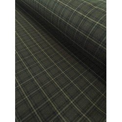 Polyester/Wool Fabric - Checked Dark Olive