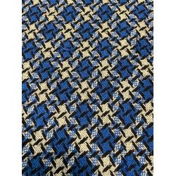 Woven Fabric Pied de Poules - Blue/Grey/Black