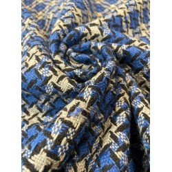 Woven Fabric Pied de Poules - Blue/Grey/Black