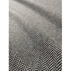 Herringbone Fabric - Black/White