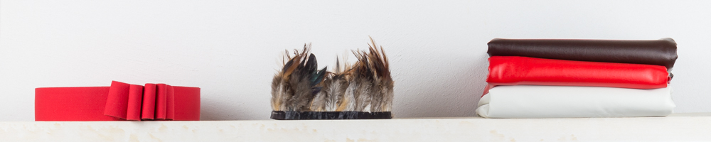 leather fabric on a shelf